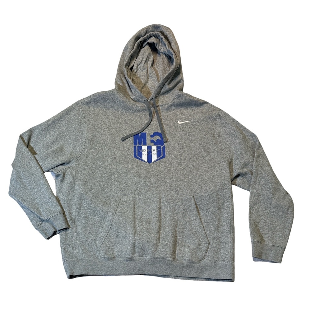 Nike mens XL gray MEQ Middle East qualifier fleece pullover hoodie EUC